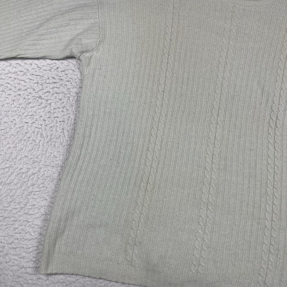 Sostanza‎ Sweater Womens 2X Plus Light Green Cable Knit Lambswool Rabbit Hair - Picture 7 of 15